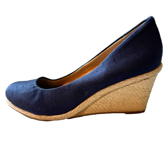 Life Stride Soft System Womens Size 8.5M Navy Tan Espadrilles Wedges NEW NWOB - Picture 10 of 13